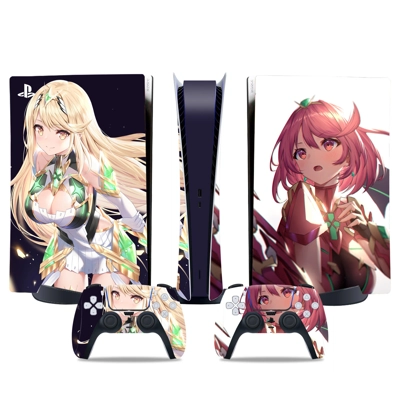 Anime decal skin for PS5 Digital Console and two Controllers Anime decal skin for PS5 Digital Console and two Controllers