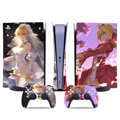Anime decal skin for PS5 Digital Console and two Controllers Anime decal skin for PS5 Digital Console and two Controllers