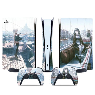 Anime Girl decal skin for PS5 Digital Console and two Cont.. Anime Girl decal skin for PS5 Digital Console and two Cont..