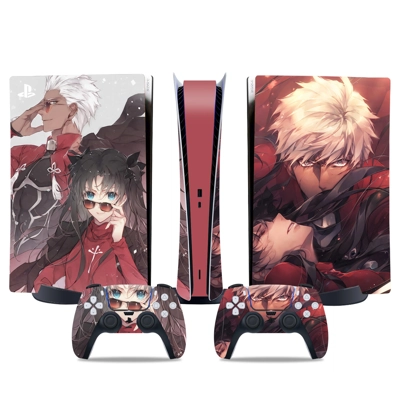 Anime decal skin for PS5 Digital Console and two Controllers Anime decal skin for PS5 Digital Console and two Controllers