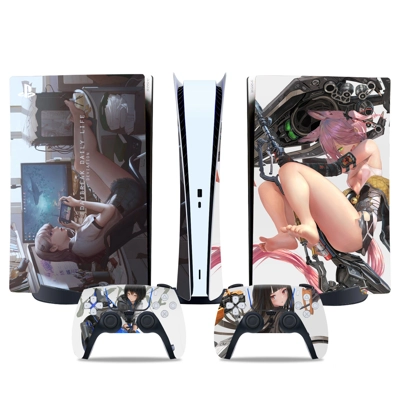 Anime decal skin for PS5 Digital Console and two Controllers Anime decal skin for PS5 Digital Console and two Controllers