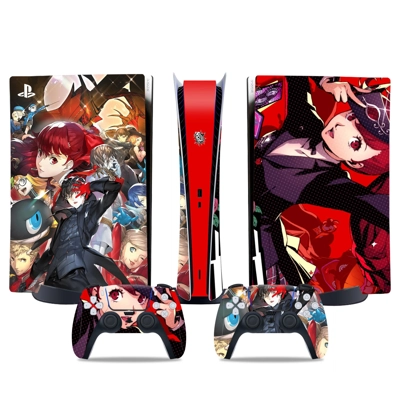 Persona 5 decal skin for PS5 Digital Console and two Contr.. Persona 5 decal skin for PS5 Digital Console and two Contr..