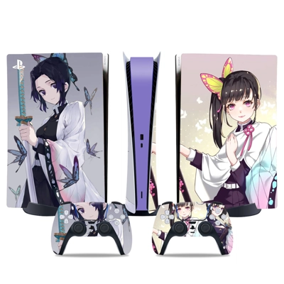 Demon Slayer decal skin for PS5 Digital Console and two Co.. Demon Slayer decal skin for PS5 Digital Console and two Co..