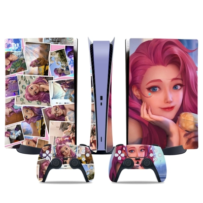 Anime Girl decal skin for PS5 Digital Console and two Cont.. Anime Girl decal skin for PS5 Digital Console and two Cont..