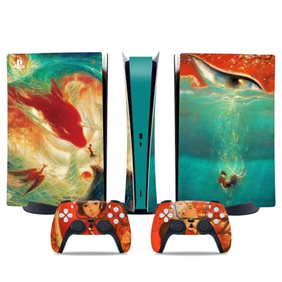 Anime decal skin for PS5 Digital Console and two Controllers Anime decal skin for PS5 Digital Console and two Controllers