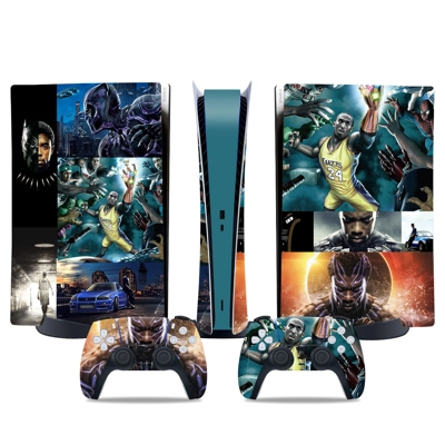 Black Panther decal skin for PS5 Digital Console and two C.. Black Panther decal skin for PS5 Digital Console and two C..