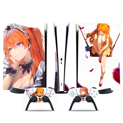 Anime Girl decal skin for PS5 Digital Console and two Controllers