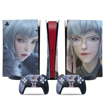 Anime Girl decal skin for PS5 Digital Console and two Cont.. Anime Girl decal skin for PS5 Digital Console and two Cont..