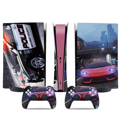 Police Car decal skin for PS5 Digital Console and two Cont.. Police Car decal skin for PS5 Digital Console and two Cont..