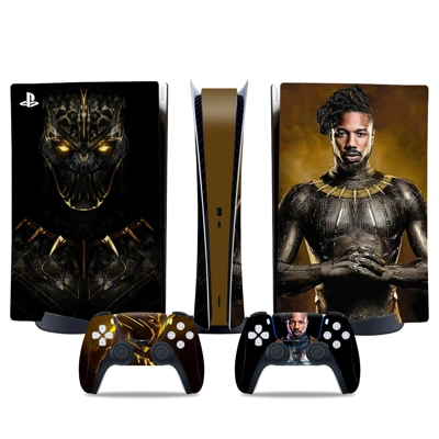 Black Panther decal skin for PS5 Digital Console and two C.. Black Panther decal skin for PS5 Digital Console and two C..