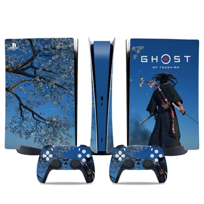 Ghost of Tsushima decal skin for PS5 Digital Console and two Controllers