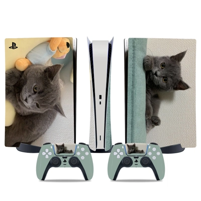 Cute Cat decal skin for PS5 Digital Console and two Contro.. Cute Cat decal skin for PS5 Digital Console and two Contro..