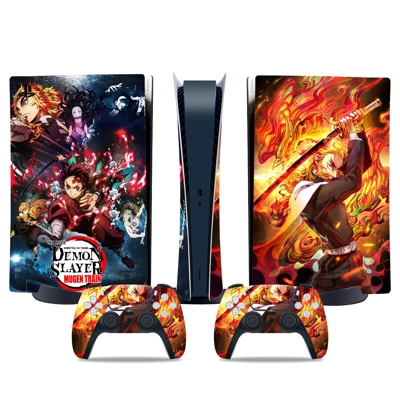 Demon Slayer decal skin for PS5 Digital Console and two Co.. Demon Slayer decal skin for PS5 Digital Console and two Co..