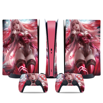 Anime Girl decal skin for PS5 Digital Console and two Cont.. Anime Girl decal skin for PS5 Digital Console and two Cont..