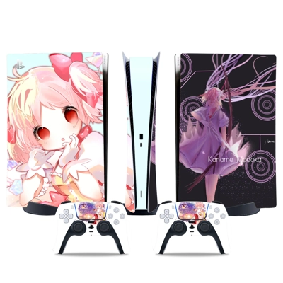 Anime Girl decal skin for PS5 Digital Console and two Cont.. Anime Girl decal skin for PS5 Digital Console and two Cont..