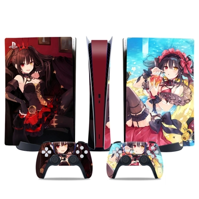 Demon Slayer decal skin for PS5 Digital Console and two Co.. Demon Slayer decal skin for PS5 Digital Console and two Co..