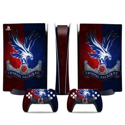 Crystal Palece FC decal skin for PS5 Digital Console and two Controllers