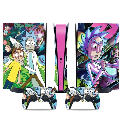 Rick and Morty decal skin for PS5 Digital Console and two Controllers