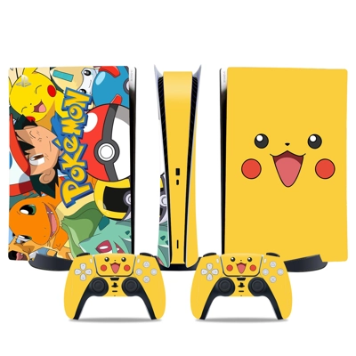 Pikachu Pokemon decal skin for PS5 Digital Console and two.. Pikachu Pokemon decal skin for PS5 Digital Console and two..