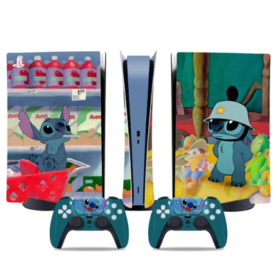 Lilo & Stitch decal skin for PS5 Digital Console and two C.. Lilo & Stitch decal skin for PS5 Digital Console and two C..