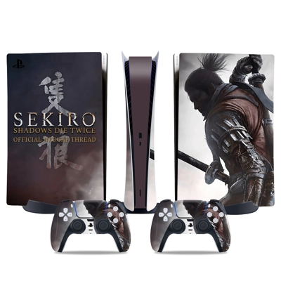 Sekiro Shadow Die Twice decal skin for PS5 Digital Console and two Controllers