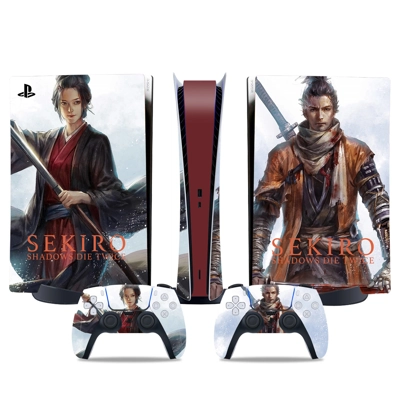 Sekiro Shadow Die Twice decal skin for PS5 Digital Console and two Controllers