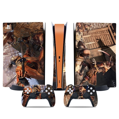 Sekiro Shadow Die Twice decal skin for PS5 Digital Console and two Controllers
