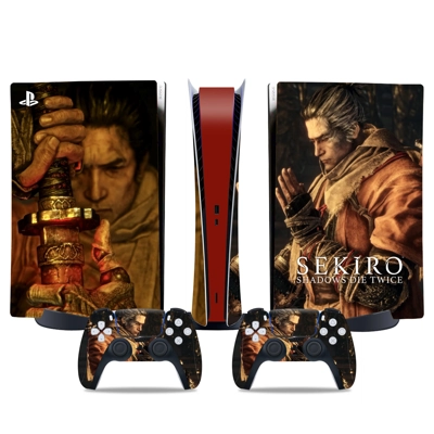 Sekiro Shadow Die Twice decal skin for PS5 Digital Console and two Controllers