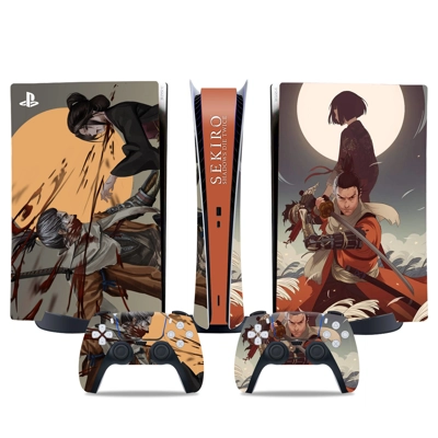 Sekiro Shadow Die Twice decal skin for PS5 Digital Console and two Controllers