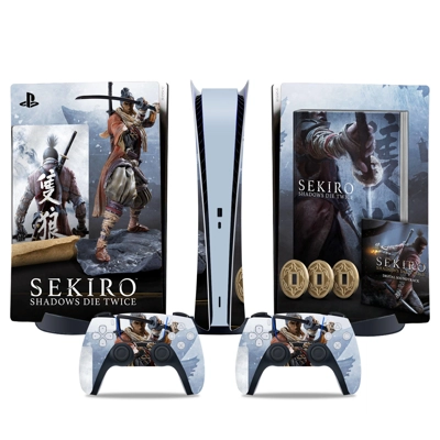 Sekiro Shadow Die Twice decal skin for PS5 Digital Console and two Controllers