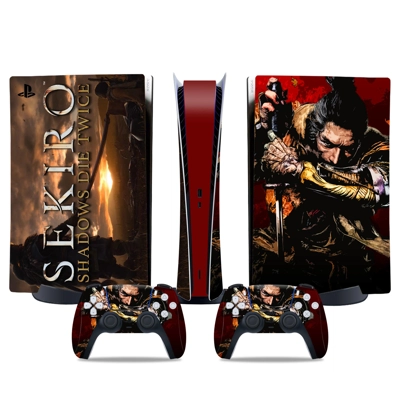 Sekiro Shadow Die Twice decal skin for PS5 Digital Console and two Controllers