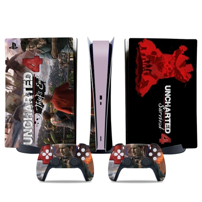 Uncharted decal skin for PS5 Digital Console and two Contr.. Uncharted decal skin for PS5 Digital Console and two Contr..