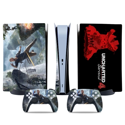 Uncharted decal skin for PS5 Digital Console and two Contr.. Uncharted decal skin for PS5 Digital Console and two Contr..