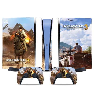 Uncharted decal skin for PS5 Digital Console and two Contr.. Uncharted decal skin for PS5 Digital Console and two Contr..