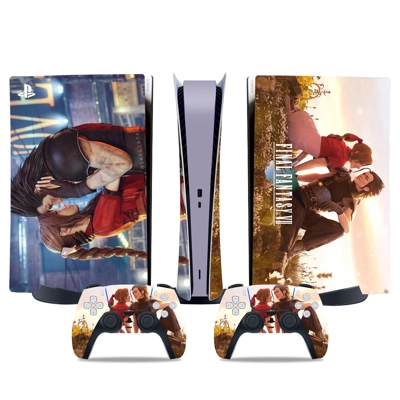 Final Fantasy 7 decal skin for PS5 Digital Console and two Controllers