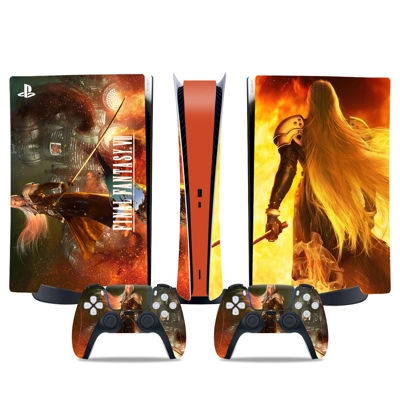 Final Fantasy 7 decal skin for PS5 Digital Console and two.. Final Fantasy 7 decal skin for PS5 Digital Console and two..