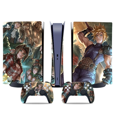 Final Fantasy 7 decal skin for PS5 Digital Console and two.. Final Fantasy 7 decal skin for PS5 Digital Console and two..