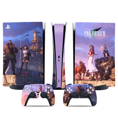 Final Fantasy 7 decal skin for PS5 Digital Console and two.. Final Fantasy 7 decal skin for PS5 Digital Console and two..