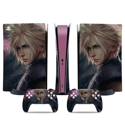 Final Fantasy 7 decal skin for PS5 Digital Console and two.. Final Fantasy 7 decal skin for PS5 Digital Console and two..