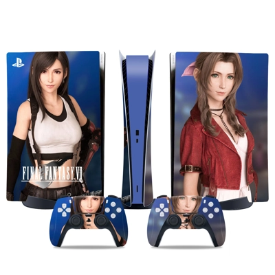 Final Fantasy 7 decal skin for PS5 Digital Console and two.. Final Fantasy 7 decal skin for PS5 Digital Console and two..