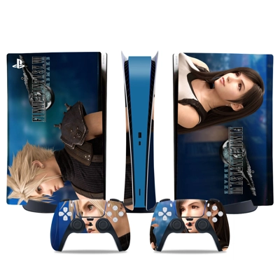 Final Fantasy 7 decal skin for PS5 Digital Console and two Controllers