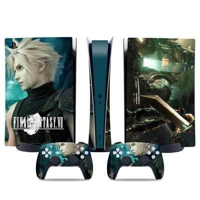 Final Fantasy 7 decal skin for PS5 Digital Console and two.. Final Fantasy 7 decal skin for PS5 Digital Console and two..