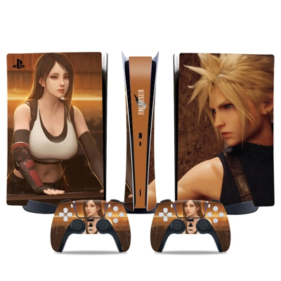 Final Fantasy 7 decal skin for PS5 Digital Console and two.. Final Fantasy 7 decal skin for PS5 Digital Console and two..