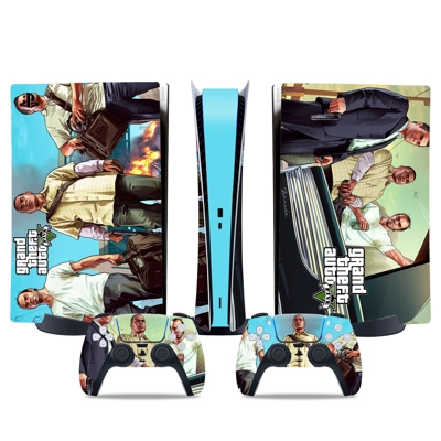 GTA 5 decal skin for PS5 Digital Console and two Controllers GTA 5 decal skin for PS5 Digital Console and two Controllers