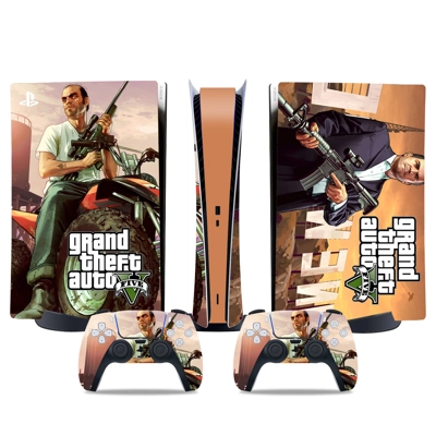 GTA 5 decal skin for PS5 Digital Console and two Controllers GTA 5 decal skin for PS5 Digital Console and two Controllers