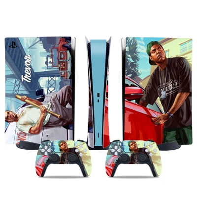 GTA 5 decal skin for PS5 Digital Console and two Controllers GTA 5 decal skin for PS5 Digital Console and two Controllers