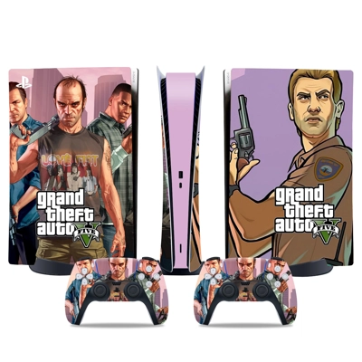 GTA 5 decal skin for PS5 Digital Console and two Controllers