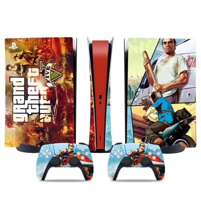 GTA 5 decal skin for PS5 Digital Console and two Controllers GTA 5 decal skin for PS5 Digital Console and two Controllers