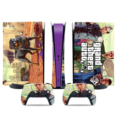 GTA 5 decal skin for PS5 Digital Console and two Controllers GTA 5 decal skin for PS5 Digital Console and two Controllers
