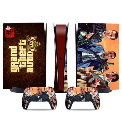 GTA 5 decal skin for PS5 Digital Console and two Controllers GTA 5 decal skin for PS5 Digital Console and two Controllers